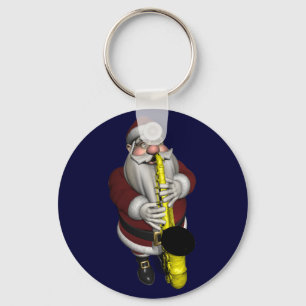 Santa Claus Saxophone Player Keychain