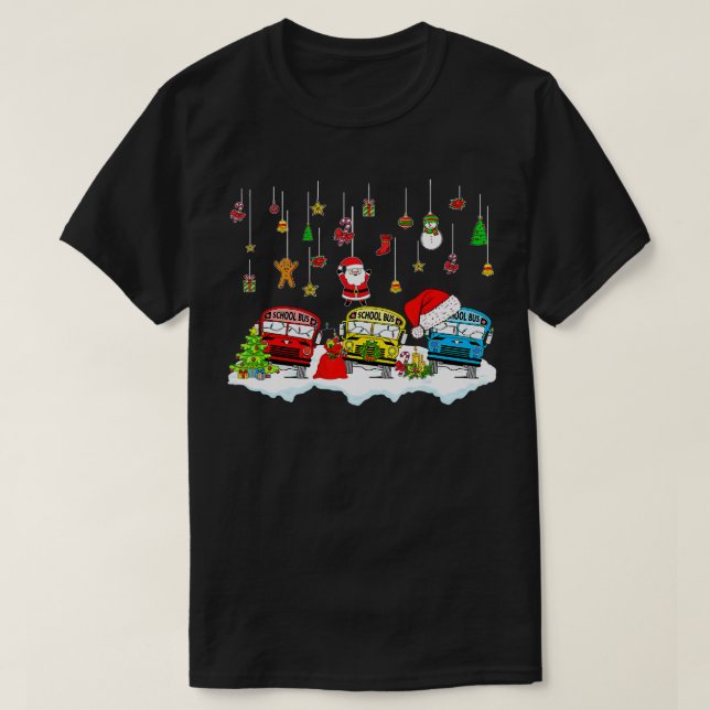 Santa Claus School Bus Driver Christmas Costume Xm T-Shirt (Design Front)