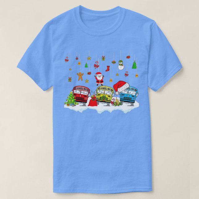 Santa Claus School Bus Driver Christmas Costume Xm T-Shirt (Design Front)