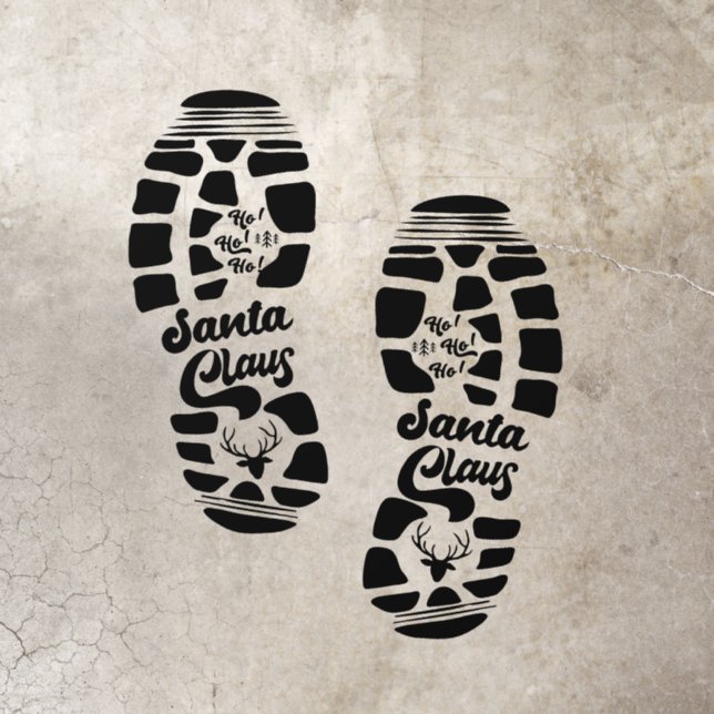 Santa Claus Shoe Prints Floor Decals (Insitu)