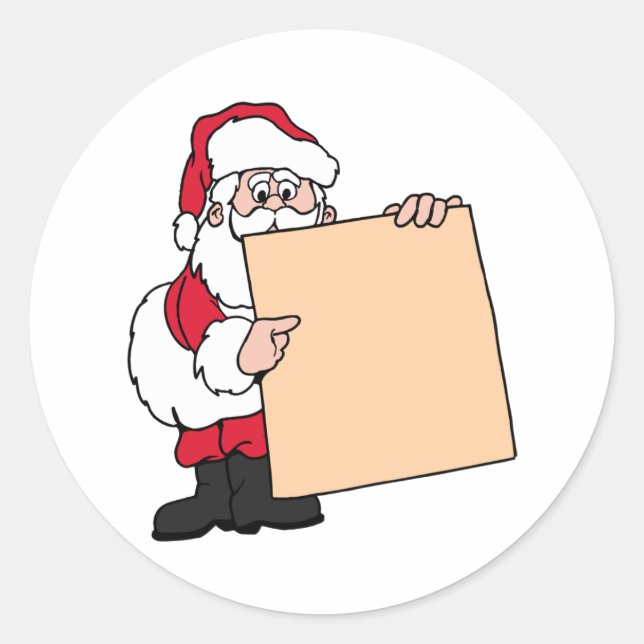 Santa Claus Sign Classic Round Sticker (Front)