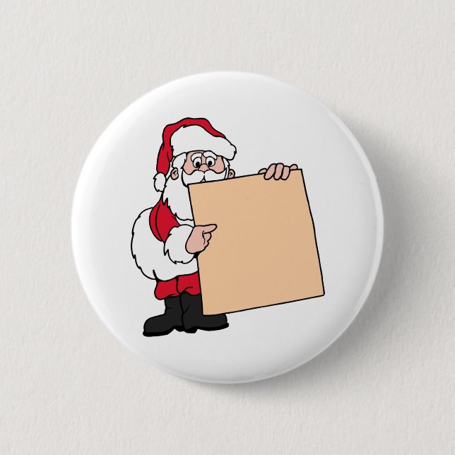Santa Claus Sign Pinback Button (Front)