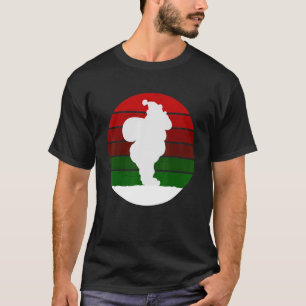 Santa Claus Silhouette Christmas XMas Retro Vintag T-Shirt