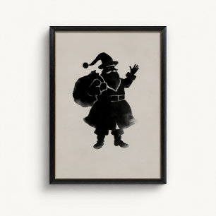 Santa Claus Silhouette Wall Poster