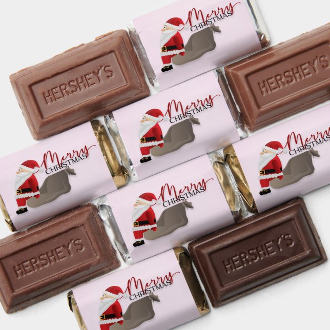 Santa Claus Sitting on His Gift Bag Candy Wrapper Hershey's Miniatures (Assorted)