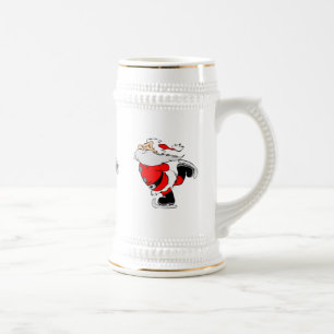 Santa Claus Skating Beer Stein