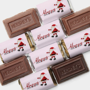 Santa Claus Skating Christmas Candy Wrapper Hershey's Miniatures
