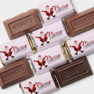 Santa Claus Skating Christmas Candy Wrapper Hershey's Miniatures