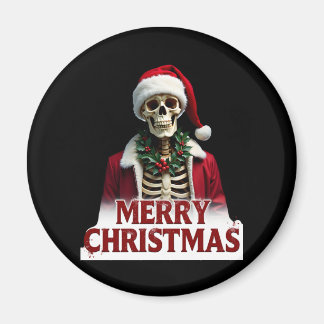 Santa Claus Skeleton Outfit Skull Funny Christmas Magnet