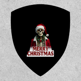 Santa Claus Skeleton Outfit Skull Funny Christmas Patch