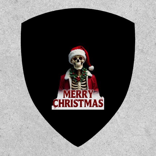 Santa Claus Skeleton Outfit Skull Funny Christmas  Patch (Front)