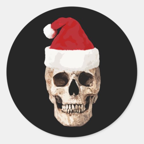 Santa Claus Skull _ Christmas is Dead Classic Round Sticker