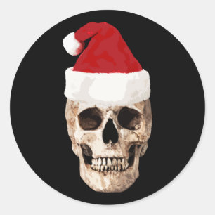 Santa Claus Skull - Christmas is Dead Classic Round Sticker