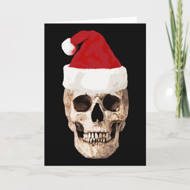 Santa Claus Skull - Christmas is Dead Holiday Card (Front)