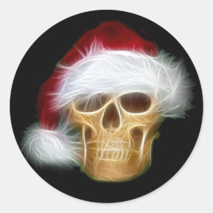 Santa Claus skull Classic Round Sticker