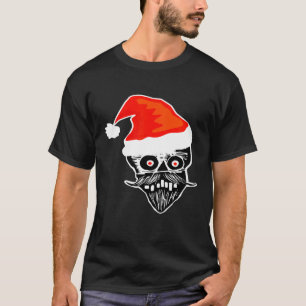 Santa Claus Skull Hat And Beard Christmas T T-Shirt