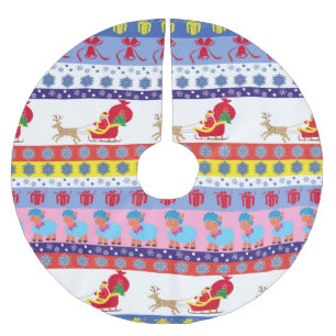 Santa Claus sleigh Brushed Polyester Tree Skirt