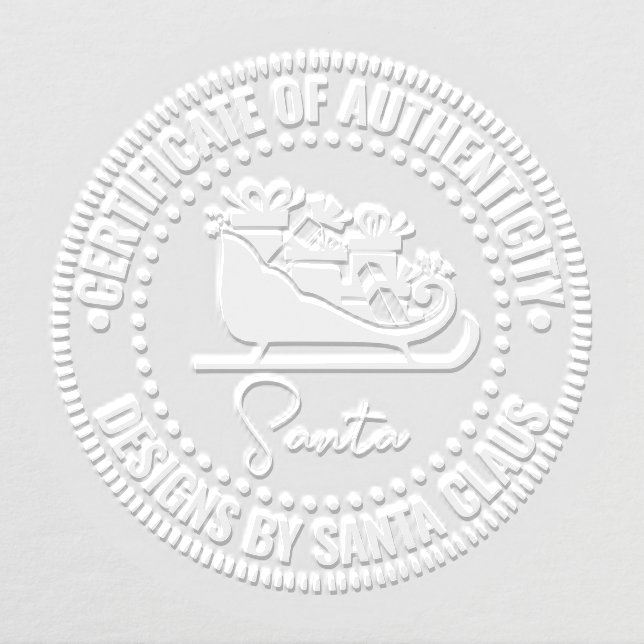Santa Claus Sleigh “Certificate of Authenticity” Embosser (Design)