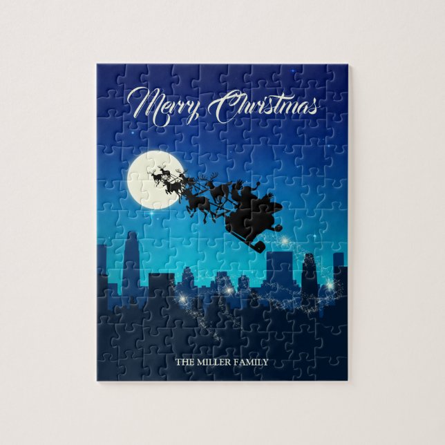 Santa Claus Sleigh Christmas Jigsaw Puzzle (Vertical)