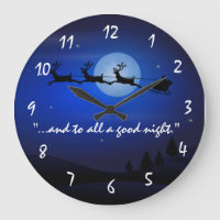 Santa Claus sleigh Christmas Wall Clock