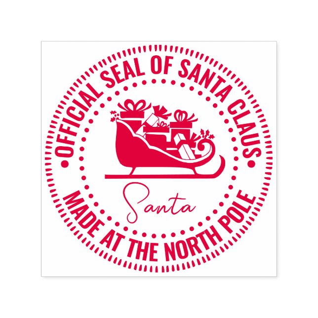 Santa Claus Sleigh “Official Seal” Made North Pole Self-inking Stamp (Design)