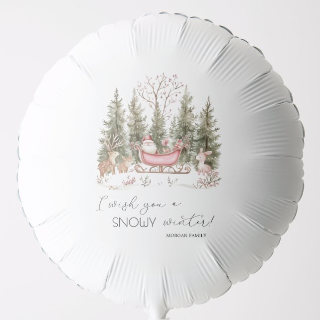  Santa Claus,Sleigh,Presents Forest Christmas Balloon (Front)