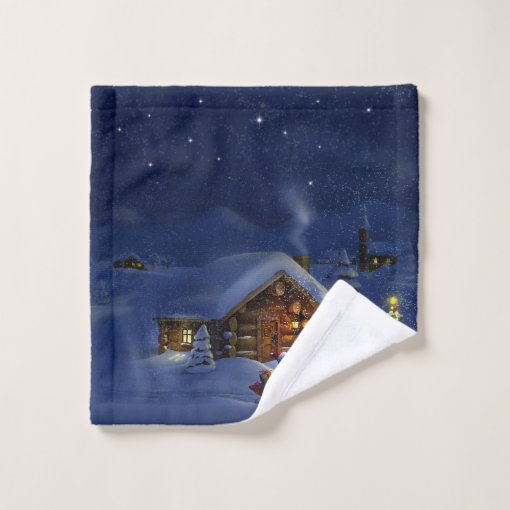 Santa Claus Sleigh Reindeer Christmas Trees Bath Towel Set Zazzle