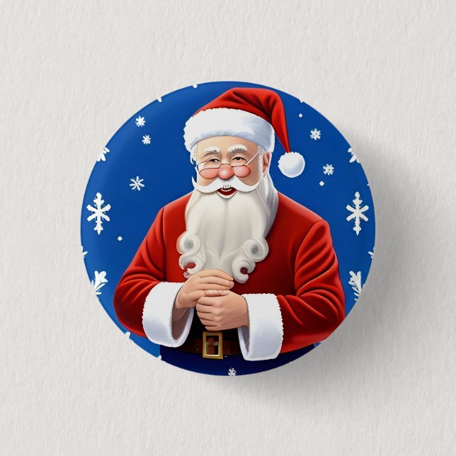 Santa Claus Smiling Button (Front)