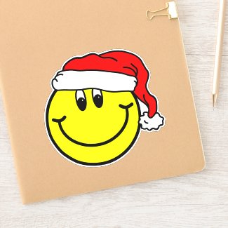 Santa Claus Smiling Face Emoji Stickers