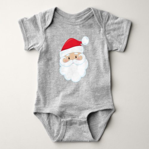 Santa Claus Smiling Santa Santa Hat Christmas Baby Bodysuit