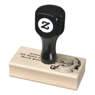 Santa Claus Smoking a Pipe  North Pole Alaska Rubber Stamp