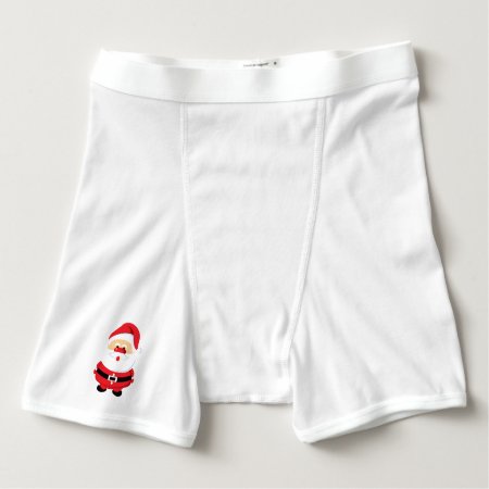 Santa Claus & Snow Customizable Christmas Holiday Boxer Brief