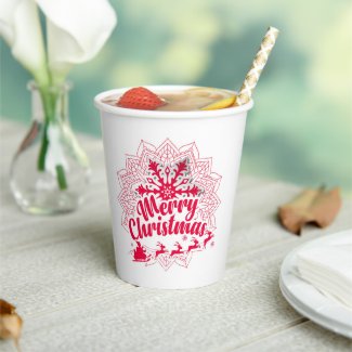 Santa claus snow flake party PAPER CUPS