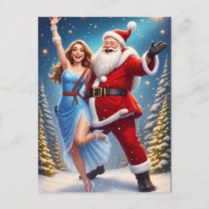 ❄️ Santa Claus & Snow Maiden Festive Glow 🎄 Postcard