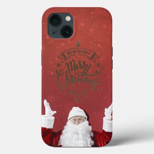 Santa ClausSnowflakesRed   iPhone 13 Case