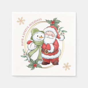 Santa Claus Snowman Christmas Napkins