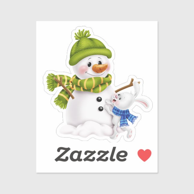Santa Claus Snowman Christmas &  Sticker (Sheet)