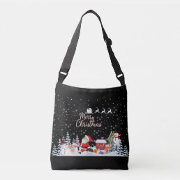 Santa Claus, Snowman Merry Christmas Holiday Crossbody Bag