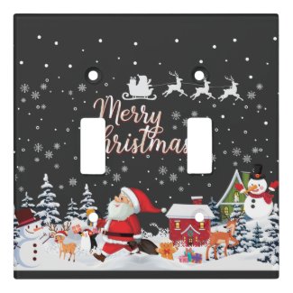 Santa Claus, Snowman Merry Christmas Holiday