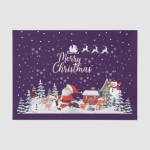Santa Claus, Snowman Merry Christmas Holiday Tissue Paper