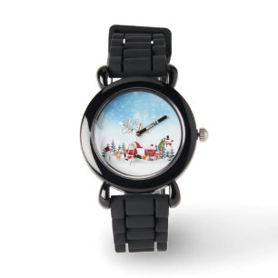 Santa Claus, Snowman Merry Christmas Holiday Watch
