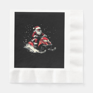 Santa Claus Snowmobile Motor Sled Funny Christmas Napkins