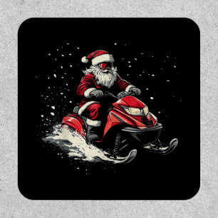 Santa Claus Snowmobile Motor Sled Funny Christmas Patch