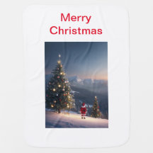 Santa Claus Snowy Mountain Baby Blanket | Wrap