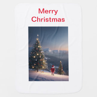 Santa Claus Snowy Mountain Baby Blanket | Wrap