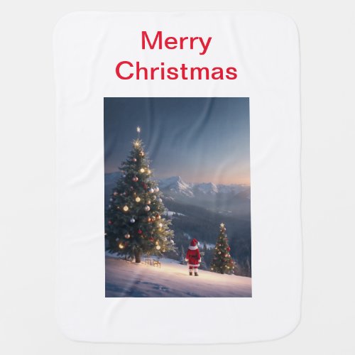 Santa Claus Snowy Mountain Baby Blanket  Wrap