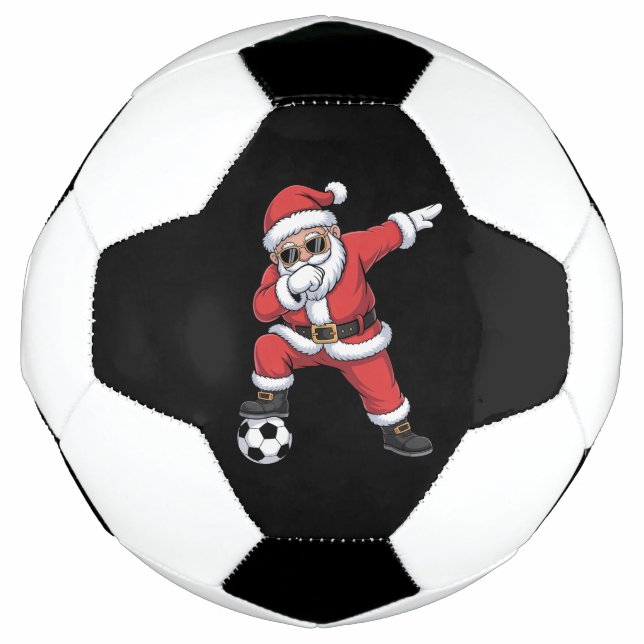 Santa Claus Soccer Dabbing Santa Gift Christmas Ball (Front)