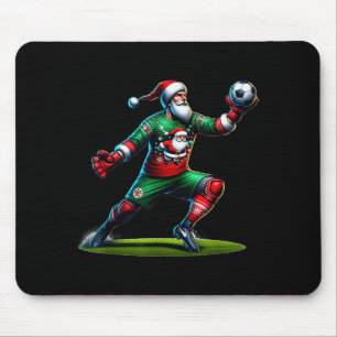 Santa Claus Soccer Goalie Christmas Xmas Mouse Pad
