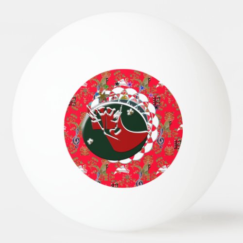 Santa Claus Sock Red  Ping Pong Ball