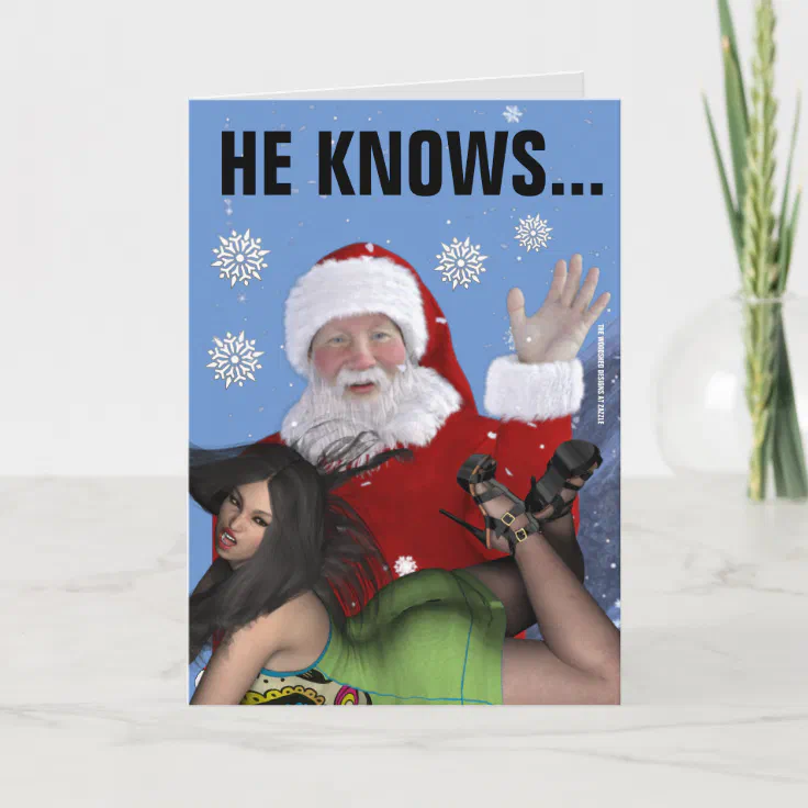SANTA CLAUS SPANKING GREETING CARD Zazzle